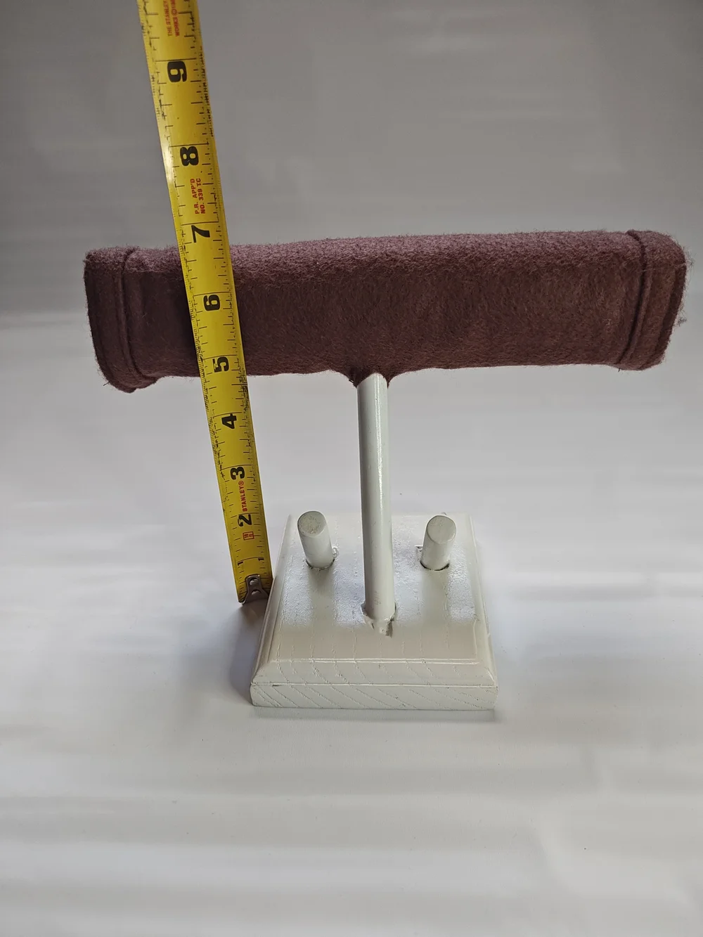 Wooden T-Bar Jewelry Display Stand Felt Bracelet Watch Organizer Handmade